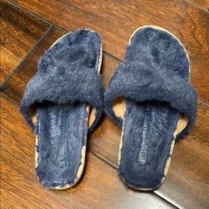 Jack Rogers Navy Plush Slippers